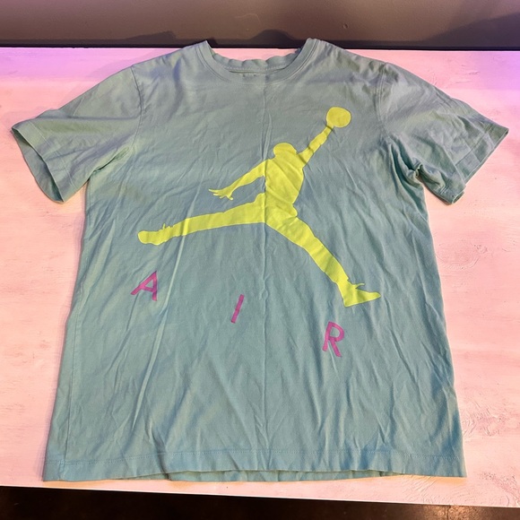 Jordan Teal T-Shirt with Red Logo - Picture 2 of 10